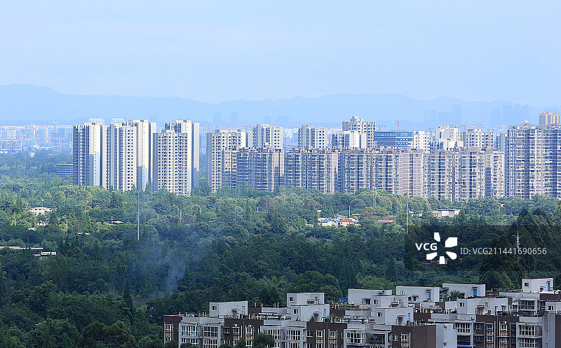 四川省成都市温江区城市建筑风光图片素材