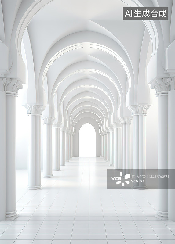 【AI数字艺术】空旷的室内空间图片素材