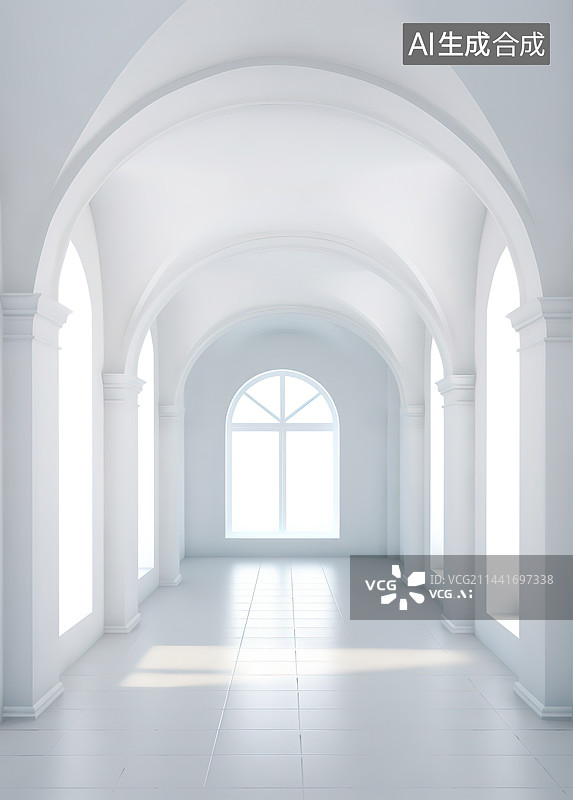 【AI数字艺术】空旷的室内空间图片素材