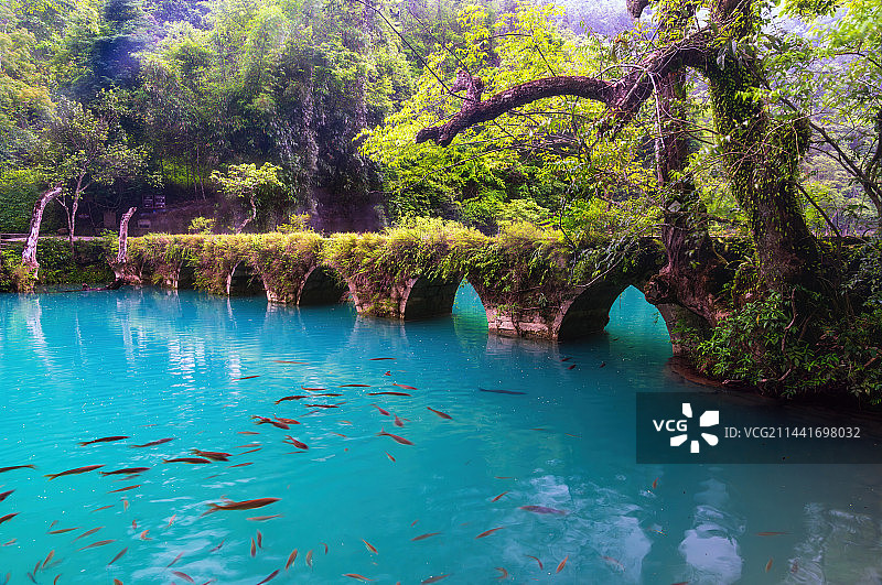 贵州黔南荔波小七孔景区小七孔桥图片素材