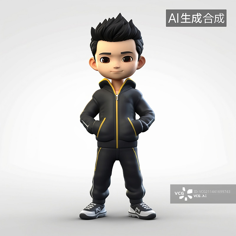 【AI数字艺术】3D人物中学生图片素材