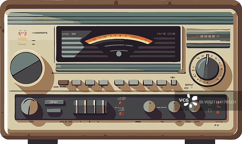 播放音响磁带的古董收录机图片素材