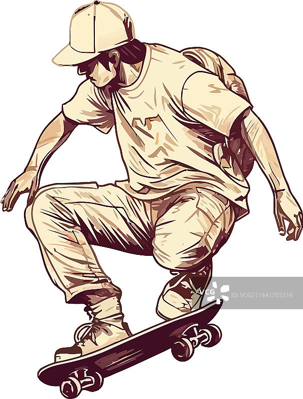 滑板运动员：速度与平衡的跳跃图片素材