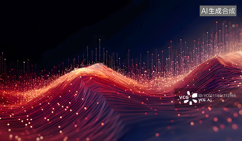 【AI数字艺术】AIGC:科技感 抽象背景 人工智能 数据 光线条图片素材