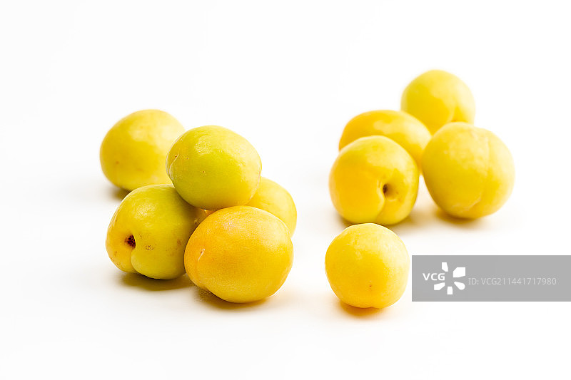 白色背景上的新疆轮台小白杏图片素材