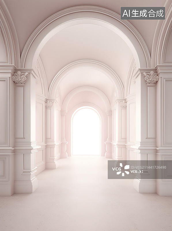 【AI数字艺术】空旷的室内空间图片素材