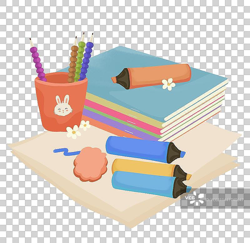 文具笔筒书本图片素材