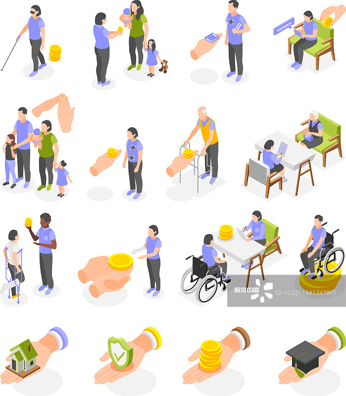 社会保险图标集图片素材