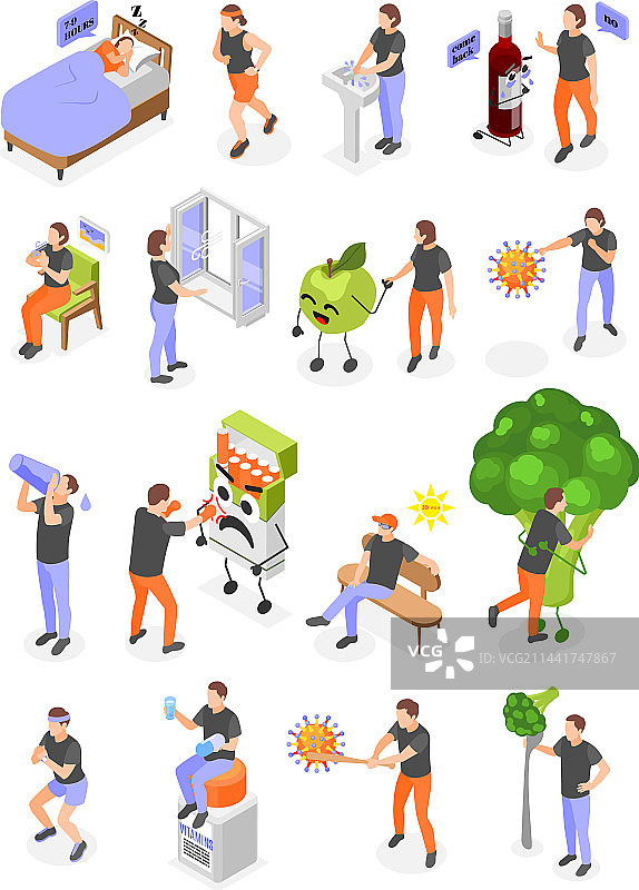 增强免疫系统图标集图片素材