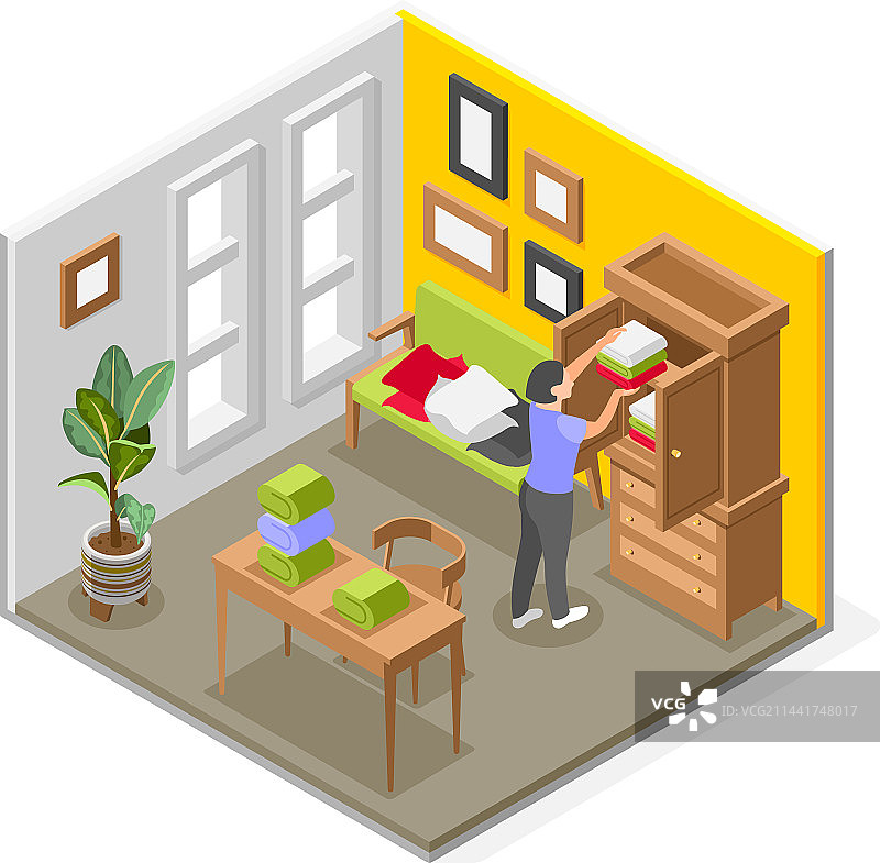 整理衣柜构图图片素材