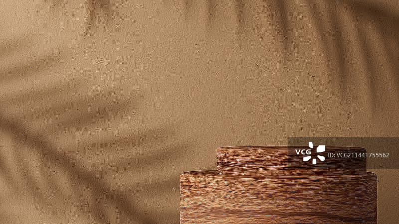 靠墙的木材展台特写图片素材