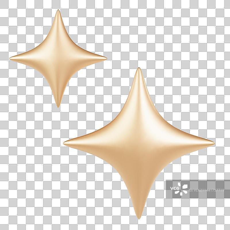 3D立体星星装饰元素图片素材
