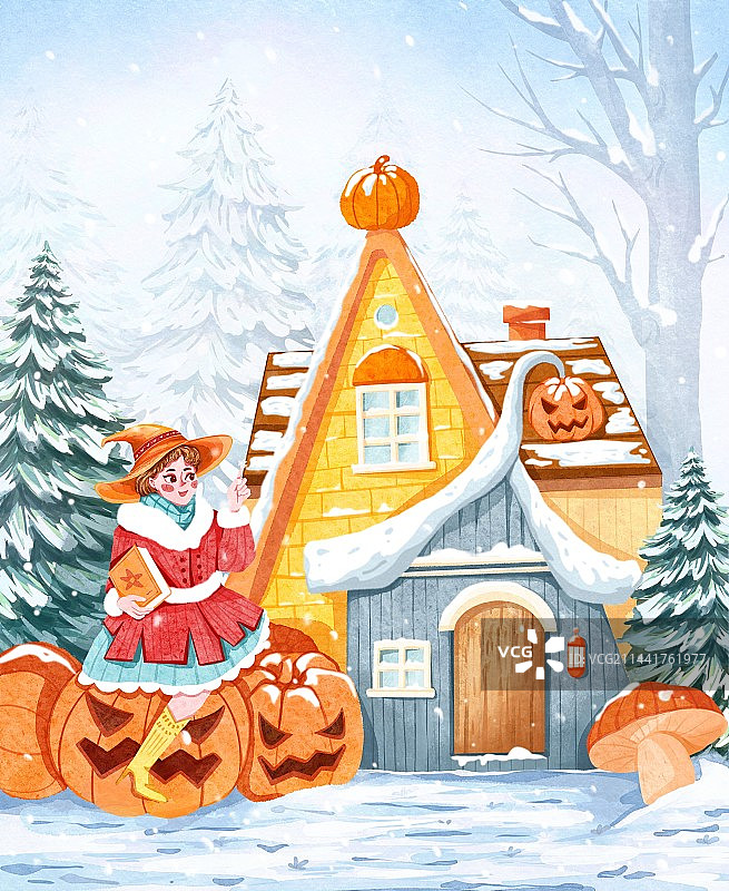 万圣节雪景图片素材