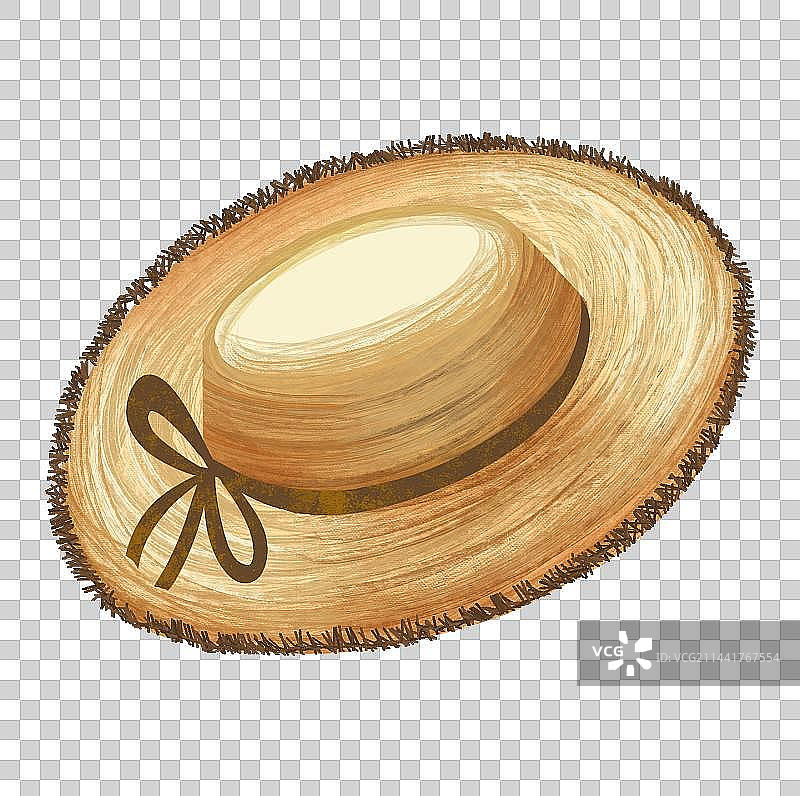 夏天度假草帽编织插画图片素材