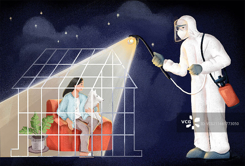 疫情中在黑暗里遇上光明图片素材