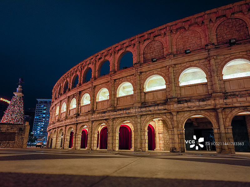 澳门渔人码头夜景建筑图片素材