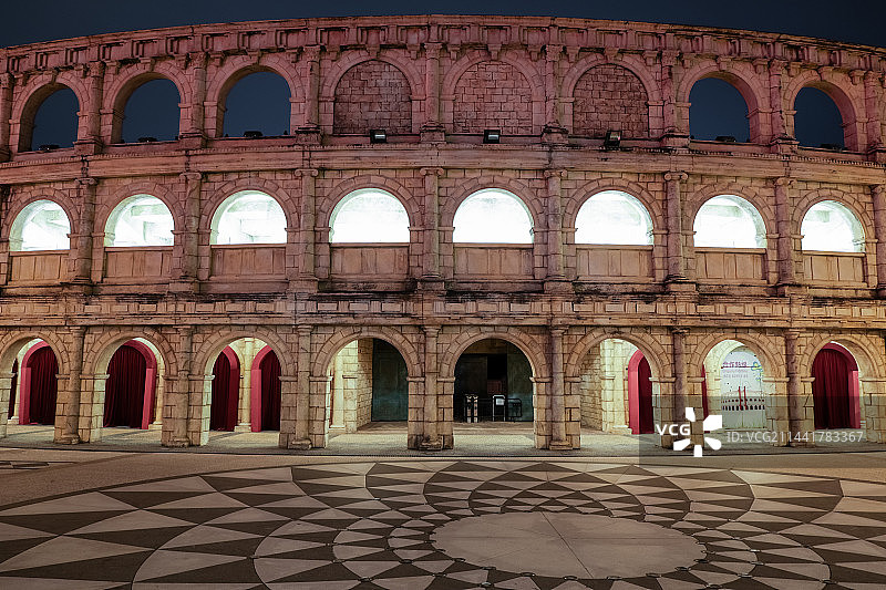 澳门渔人码头夜景建筑图片素材