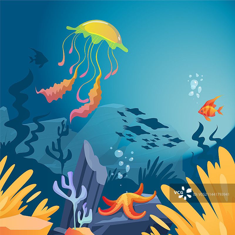 水下卡通背景图片素材