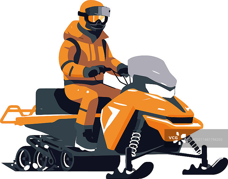 驾驶雪地摩托的男人图片素材
