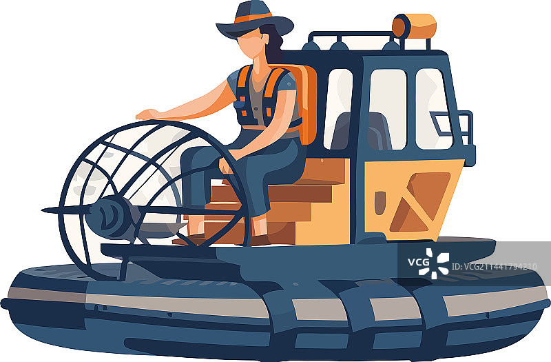 驾驶气垫船的男人图片素材