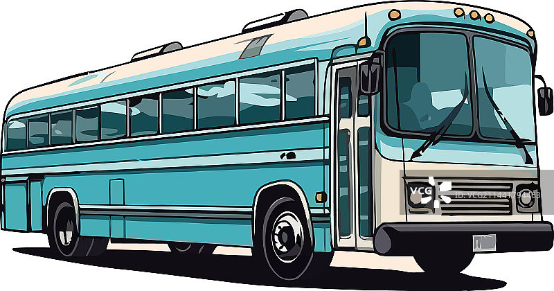 蓝色巴士设计图片素材
