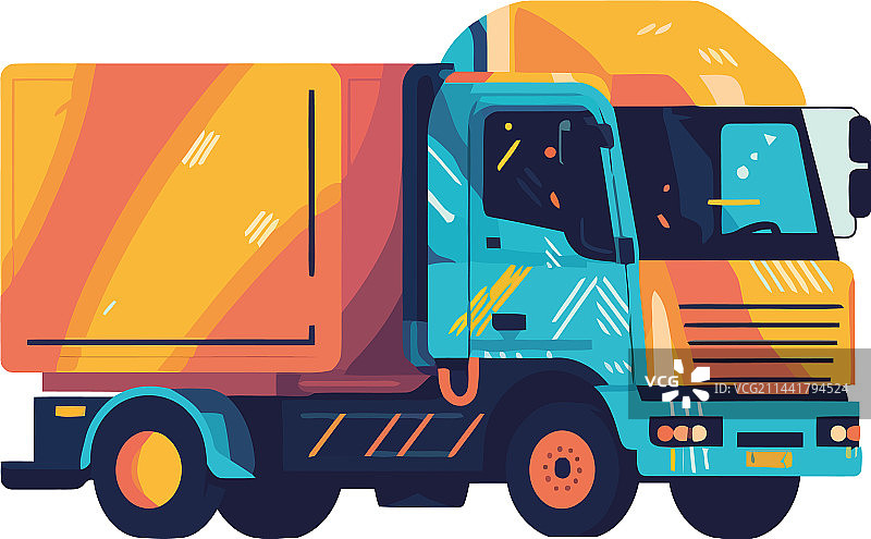 运输集装箱的半挂卡车图片素材