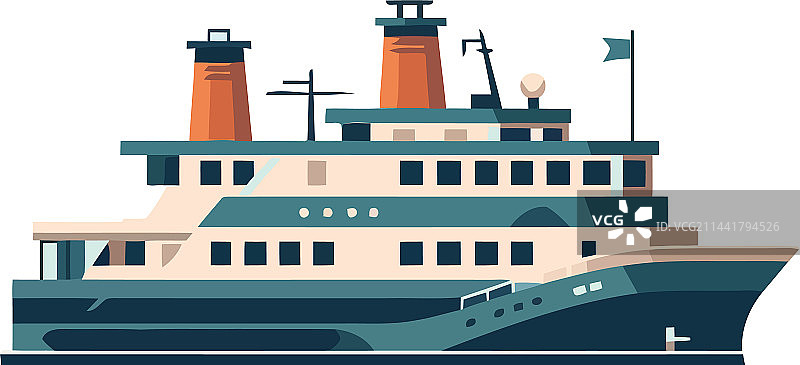 在蓝色海浪中航行的客轮图片素材