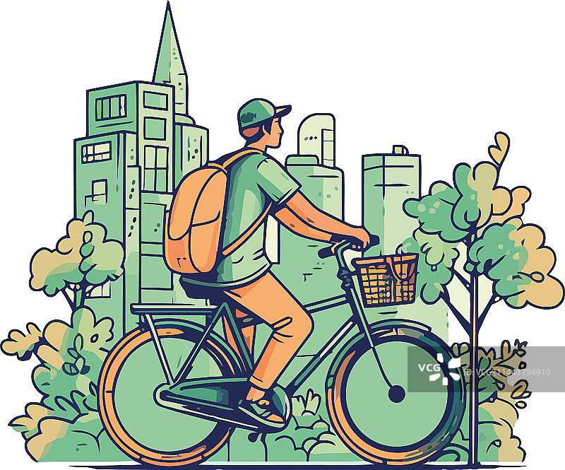 男人户外骑行图片素材