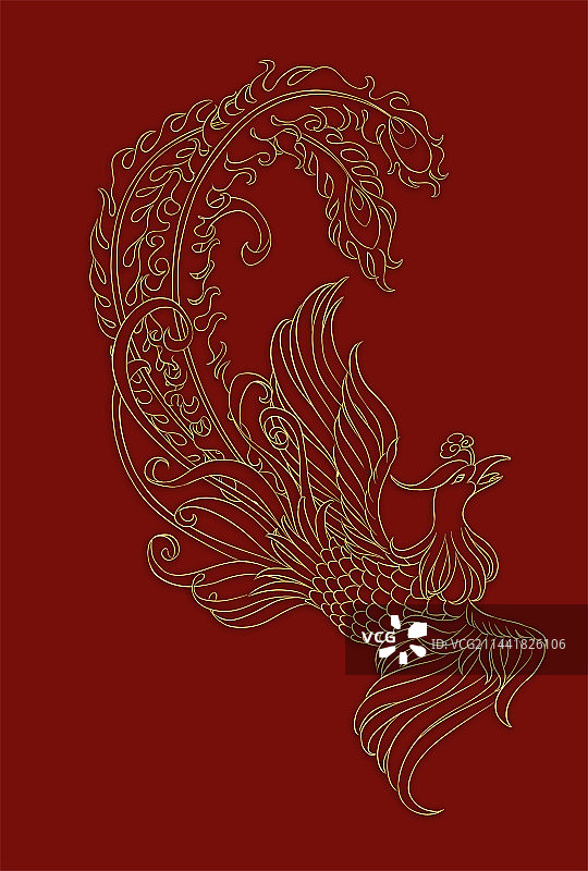镂空凤凰图样纹样图片素材