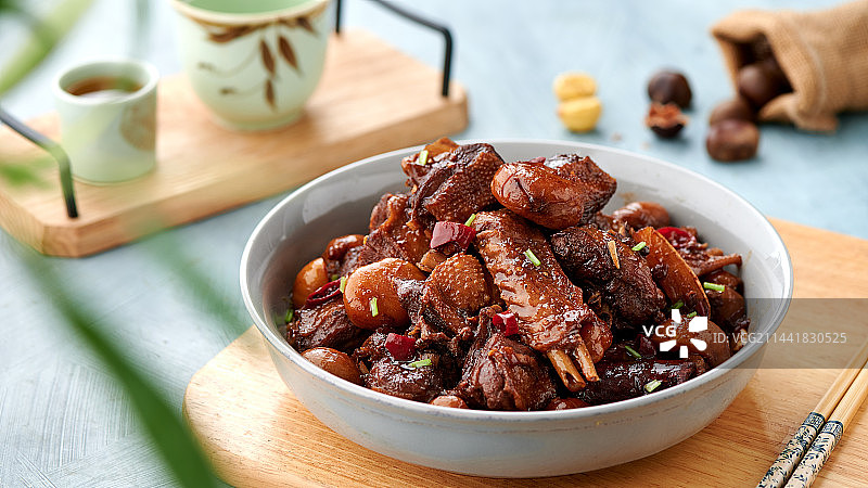 铁锅炖大鹅图片素材