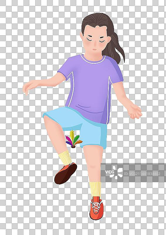 踢毽子的小学生图片素材