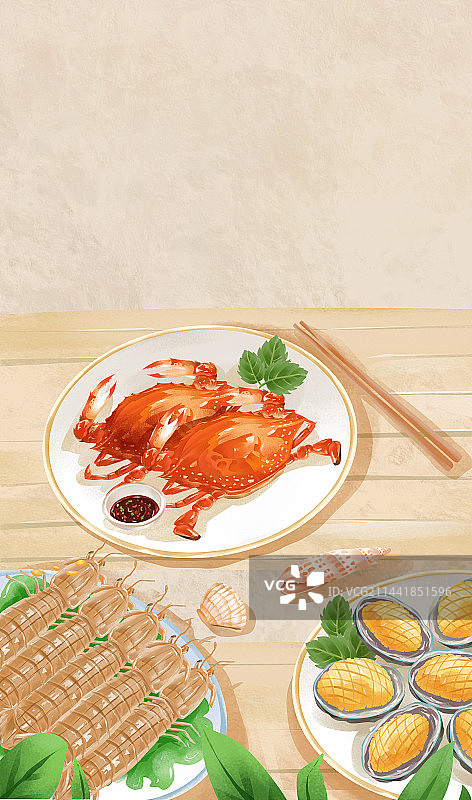 海鲜美食插画图片素材