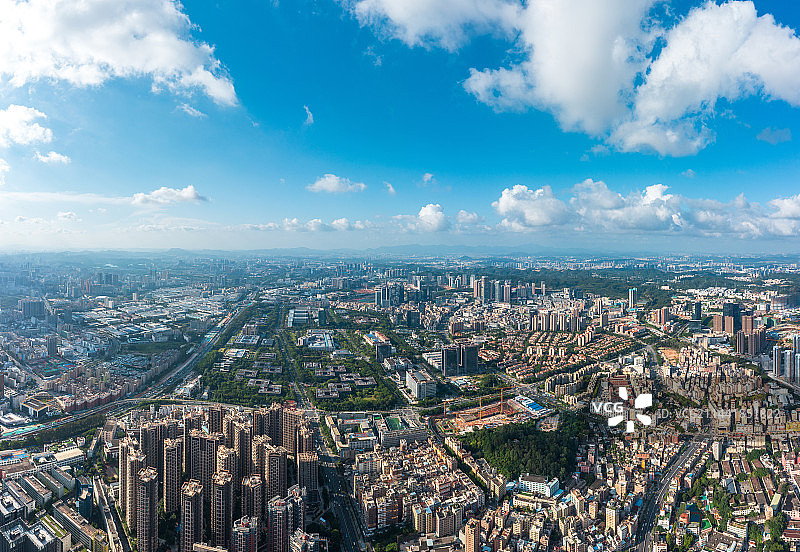深圳龙岗坂田岗头全景航拍图片素材