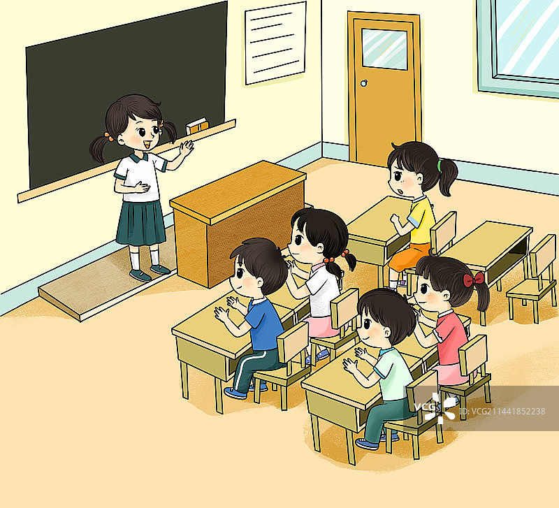 小学生在教室里竞选班长的活动图片素材