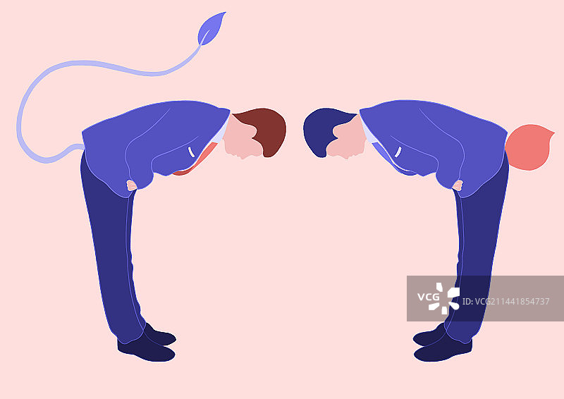 社交礼仪隐喻插画图片素材