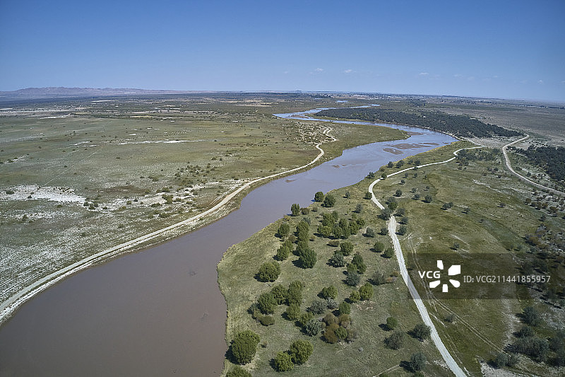 甘肃武威民勤县石羊河国家湿地公园图片素材