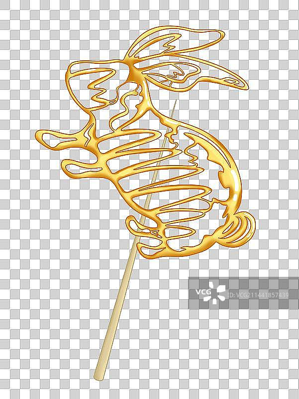 兔子糖人插画图片素材