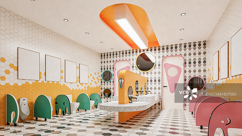 幼儿园儿童公共卫生间图片素材