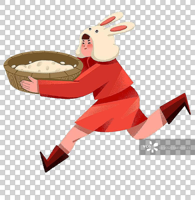 春节年俗拜年-腊月二十三-打年糕-元素图片素材