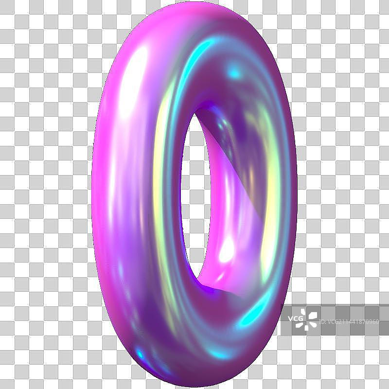 3D渲染镭射渐变数字气球图片素材