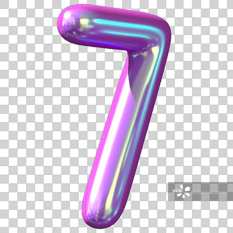 3D渲染镭射渐变数字气球图片素材