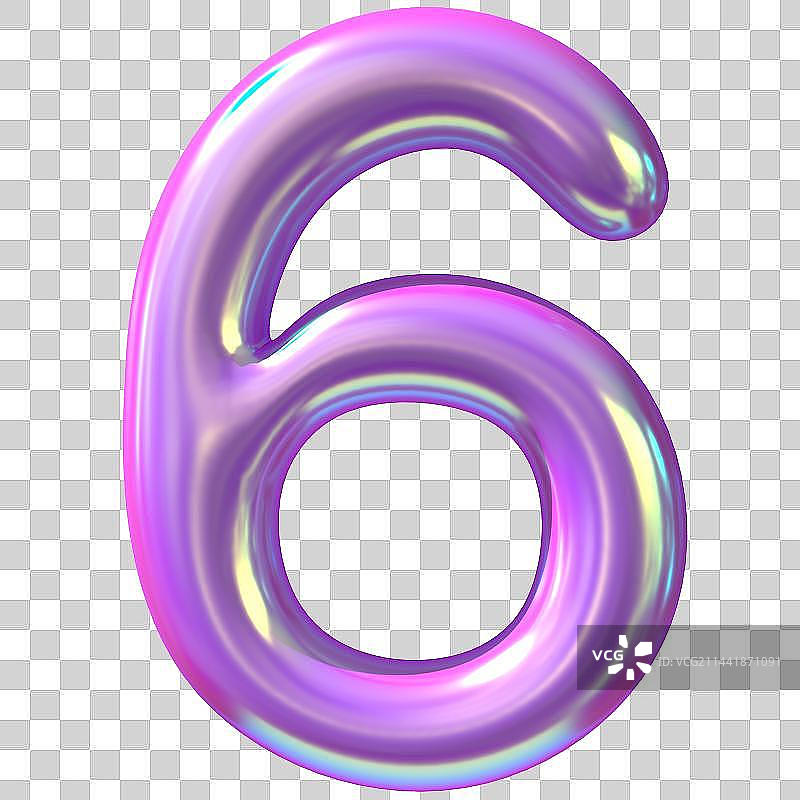 3D渲染镭射渐变数字气球图片素材