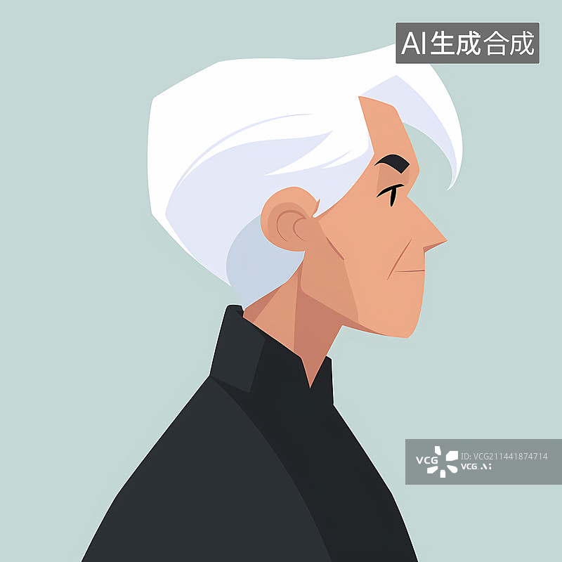 【AI数字艺术】扁平风人像图片素材