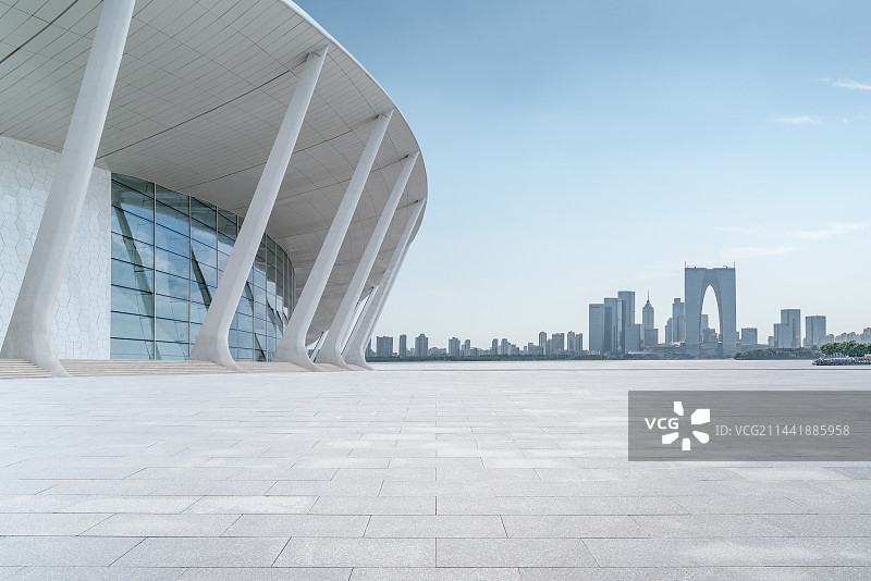 现代城市建筑道路平台图片素材