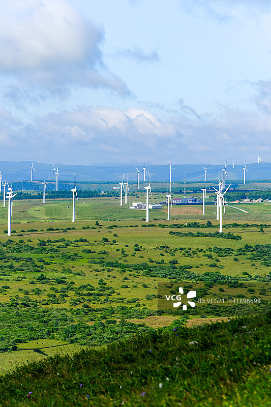草原上的风力发电站图片素材