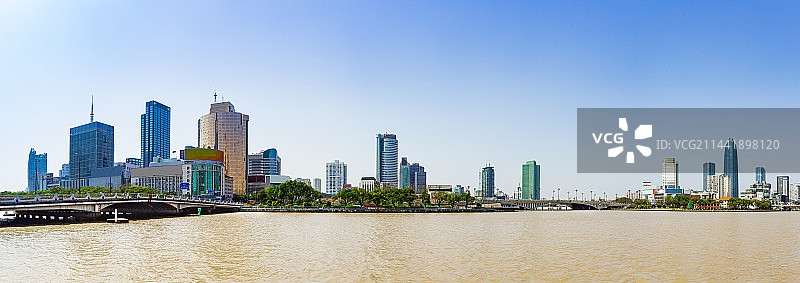 中国浙江宁波市三江口城市建筑全景图图片素材