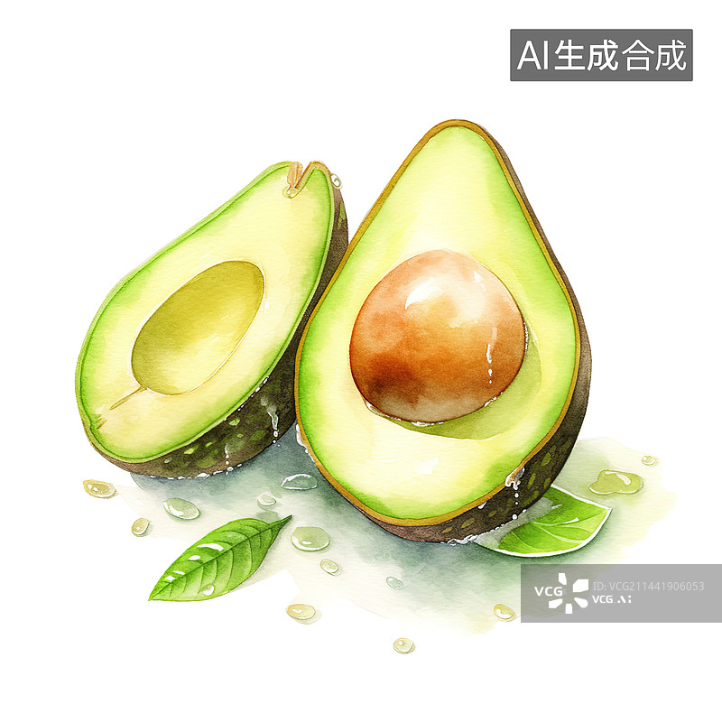 【AI数字艺术】牛油果插画图片素材