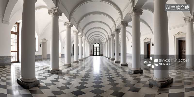 【AI数字艺术】空旷的室内空间图片素材
