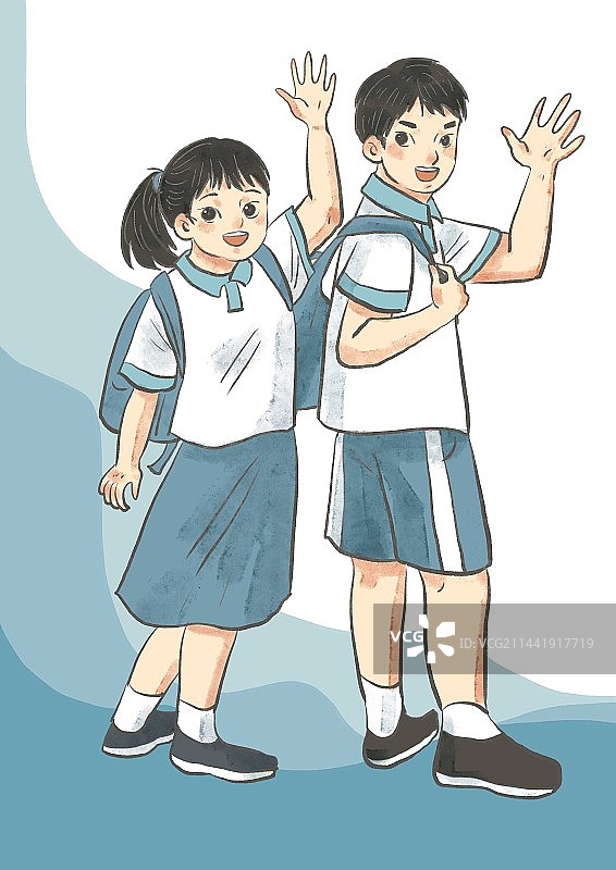 青春活力中学生图片素材