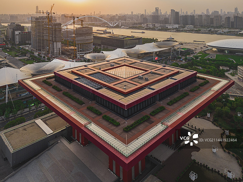 世博园中国馆日落图片素材